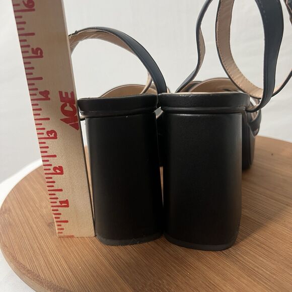 Soda Platform Heel Shoes Womens Size 9 Black Y2K Block Sandals Chunky Heels - Picture 5 of 7